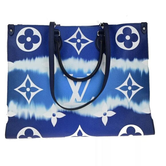 LOUIS VUITTON Onthego GM 2Way Hand Bag Monogram LV Escale Blue authentic - Picture 1 of 16